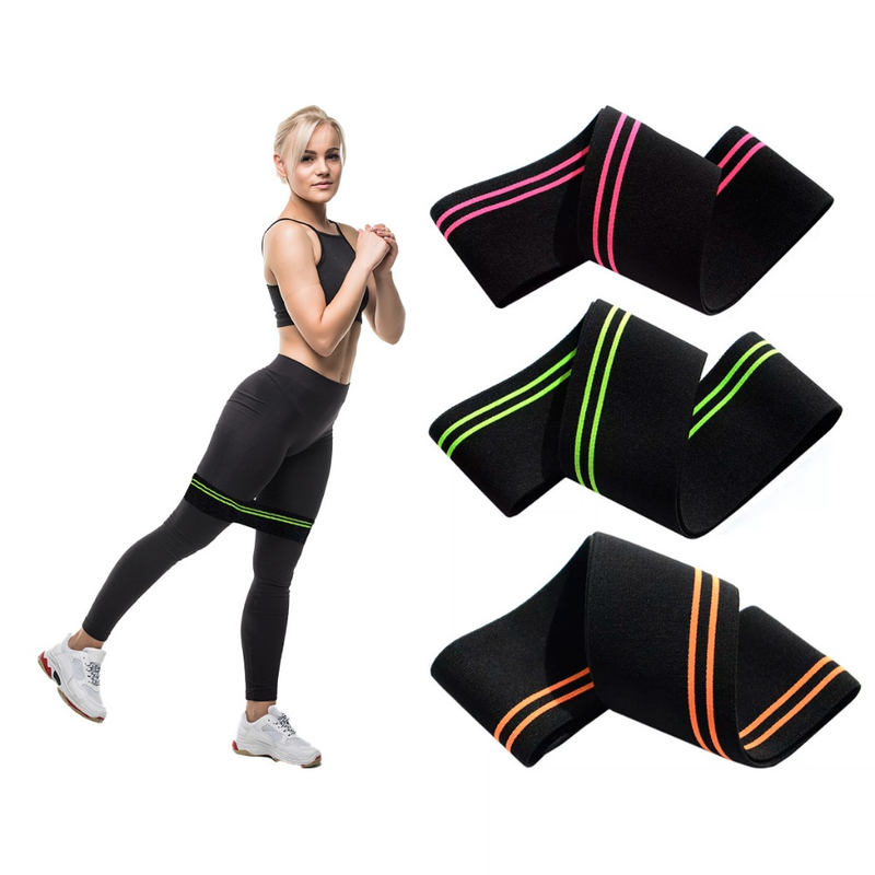 Kit 3 Hip Band Faixa Elástica Resistente De Alongamento Leve Média e Forte Para Academia Treino Funcional