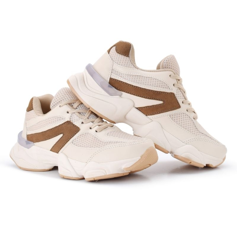 Tênis Feminino Esportivo Leve e Confortável Havana Bege