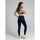 Conjunto fitness academia em poliamida meia lua top com bojo removível + calça legging compressão UV50+
