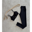 Conjunto Fitness Feminino Micro Canelado – Top + Calça Legging