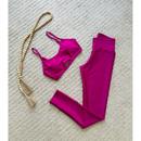 Conjunto Fitness Feminino Micro Canelado – Top + Calça Legging