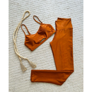 Conjunto Fitness Feminino Micro Canelado – Top + Calça Legging