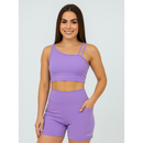 Conjunto Fitness Carol Top + Short Com Bolso Feminino Academia