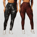 Kit 2 Calças Legging Feminina Marmorizada Tie-Dye Cintura Alta Fitness