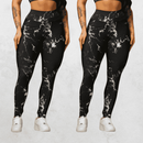Kit 2 Calças Legging Feminina Marmorizada Tie-Dye Cintura Alta Fitness