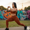 CONJUNTO FITNESS: CALÇA LEGGING + TOP ZERO TRANSPARENCIA SUPLEX POWER CINTURA ALTA, BOJO REMOVIVEL.