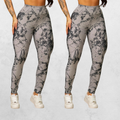 Kit 2 Calças Legging Feminina Marmorizada Tie-Dye Cintura Alta Fitness