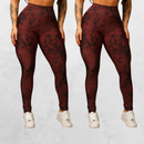 Kit 2 Calças Legging Feminina Marmorizada Tie-Dye Cintura Alta Fitness