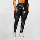 Kit 2 Calças Legging Feminina Marmorizada Tie-Dye Cintura Alta Fitness