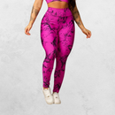 Kit 2 Calças Legging Feminina Marmorizada Tie-Dye Cintura Alta Fitness