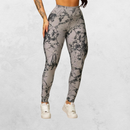 Kit 2 Calças Legging Feminina Marmorizada Tie-Dye Cintura Alta Fitness