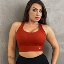 Top Esportivo Azyt Regulável Alta Sustentação Versátil e Costas Com Alças Cruzadas Fecho De Sutiã