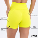 Shorts Curto com Bolso Feminino Compressão Treino Academia Fitness Zero Transparência e Sustentação