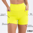 Shorts Curto com Bolso Feminino Compressão Treino Academia Fitness Zero Transparência e Sustentação