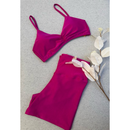 Conjunto Fitness Feminino Micro Canelado – Top com Bojo + Short