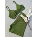 Conjunto Fitness Feminino Micro Canelado – Top com Bojo + Short