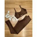 Conjunto Fitness Feminino Micro Canelado – Top + Calça Legging