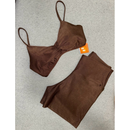 Conjunto Fitness Feminino Micro Canelado – Top com Bojo + Short